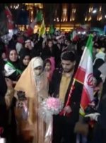 حضور عروس و داماد ازنایی در قرارگاه انقلاب