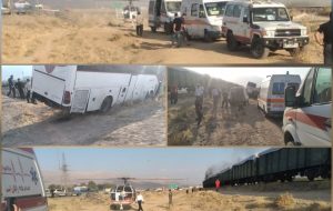  ۱۷ مصدوم در پی انحراف اتوبوس مسافربری در محور جاده ازنا ــ دورود